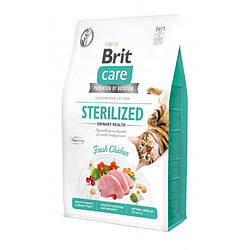 Сухий беззерновий корм для дорослих стерилізованих кішок Brit Care (Брит Кеа) з куркою 2 кг