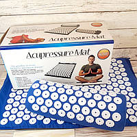 Коврик массажный акупунктурный +ПОДУШКА 64х40см Acupressure Mat Игольчатый Колючий Аппликатор Кузнецова Синий