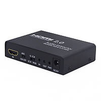 Перехідник аудіо HDMI-Toslink F/F Lucom (62.09.8065) +RCA/3.5mm Extractor 4K@60Hz