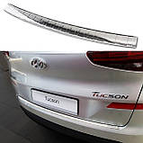Захисна накладка на задній бампер для Hyundai Tucson III LIFT 2018-2020 /нерж.сталь/, фото 3