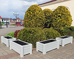 Вазони для літніх терас, Садові вазони Millenium Білі ( Кашпо для терас ) Ціна БЕЗ пофарбування