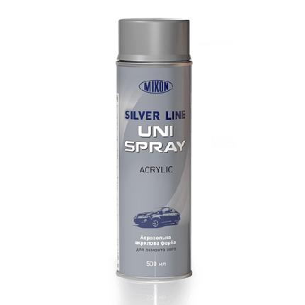 Глянцевий аерозольна акрилова фарба MIXON UNI SPRAY Чорна 0.5л, фото 1