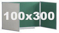 Дошка комбінована для крейди і маркера 100x300 см S-line ABC Office в алюмінієвій рамці