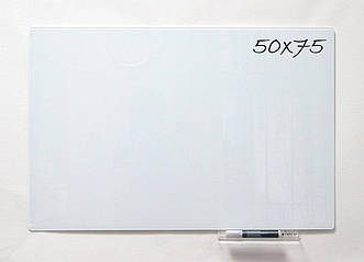 Безрамна скляна магнітна дошка маркерна Tetris 50×75 див. Біла дошка на стіну для малювання маркером
