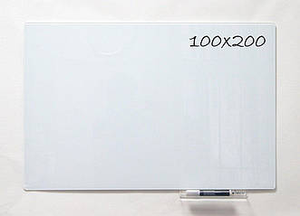 Безрамна скляна магнітна дошка маркерна Tetris 100×200 див. Біла дошка на стіну для малювання маркером