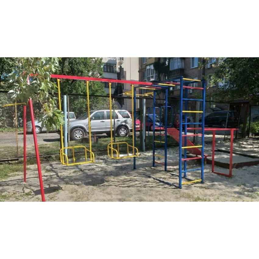Спортивно-ігровий комплекс із 2 гойдалкою та гіркою 809/1