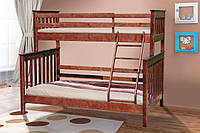 Кровать деревянная двухъярусная Детская Микс мебель Скандинавия темный орех