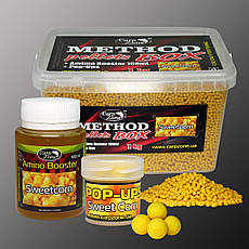 Набір Method Pellets Box Sweet Corn (Цукрова Кукурудза) 3mm/1kg + Amino Booster 100ml + Pop-Ups 10mm/15pc
