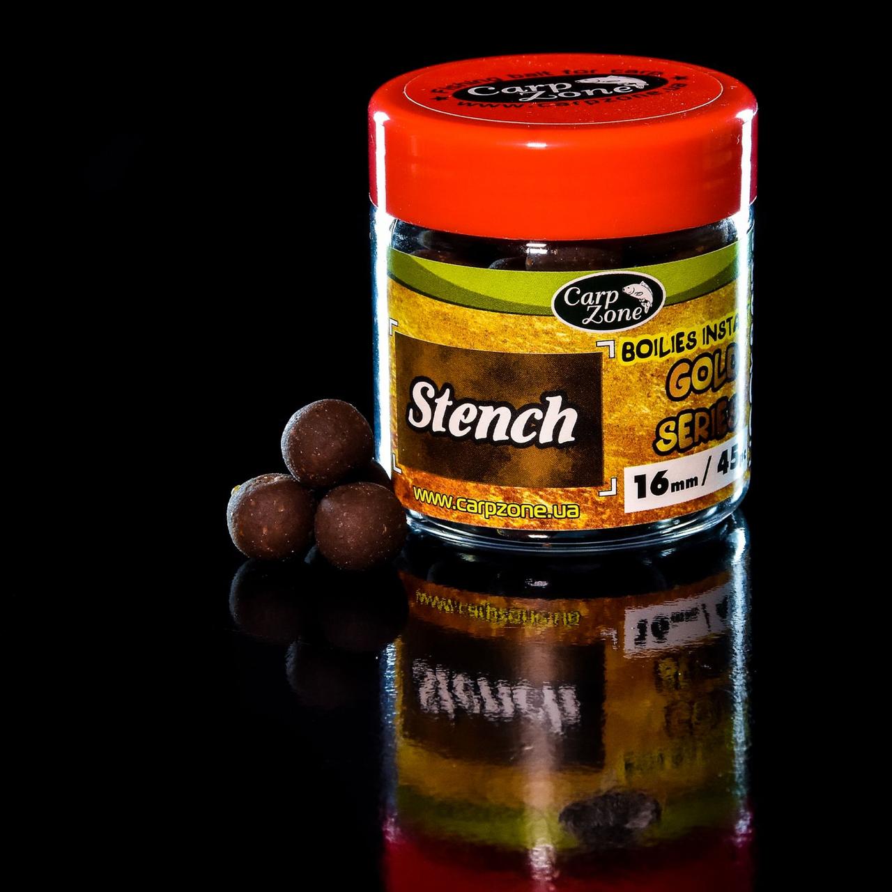 Бойли насадочні варені Белачан-Часник-Спеції Boilies Gold series Instant Hookbaits Stench 16mm/45pc, фото 1