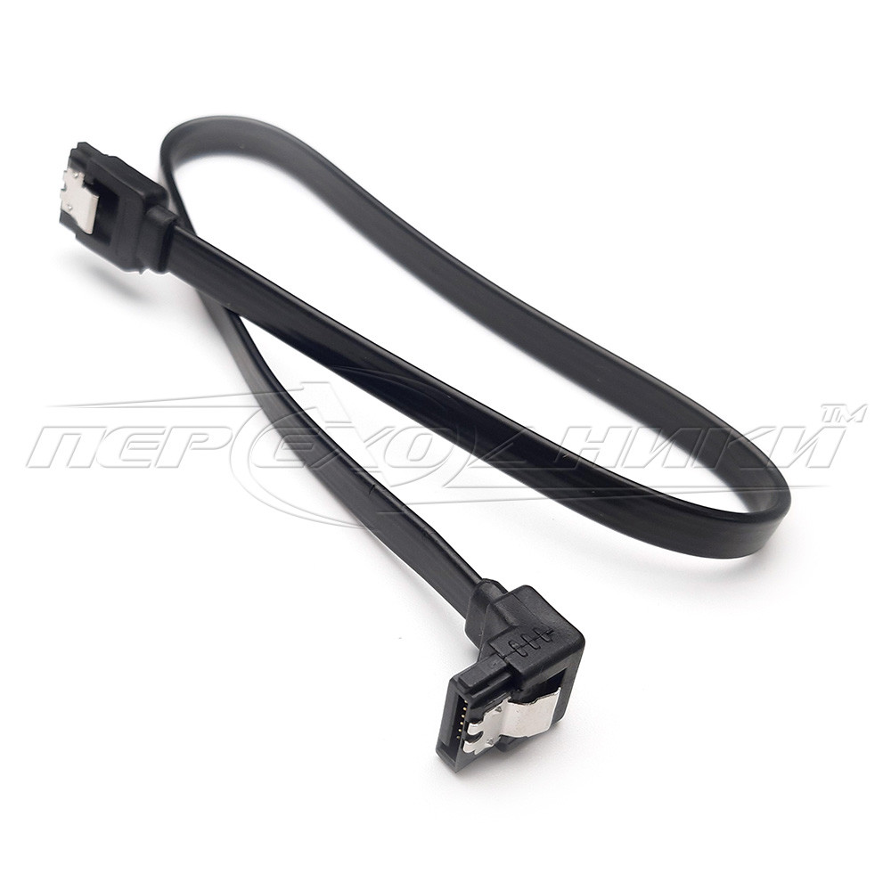 Кабель SATA-DATA 3.0 для HDD, 0.35 м кутовий з засувками