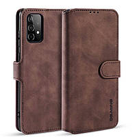 Чохол книжка Софт Тач для Samsung Galaxy A52 кавовий гаманець ремінець на руку