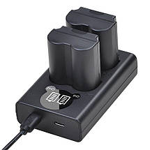 Подвійне заряджання Newell для акумулятора NP-W235 Type-C і MicroUSB, фото 6