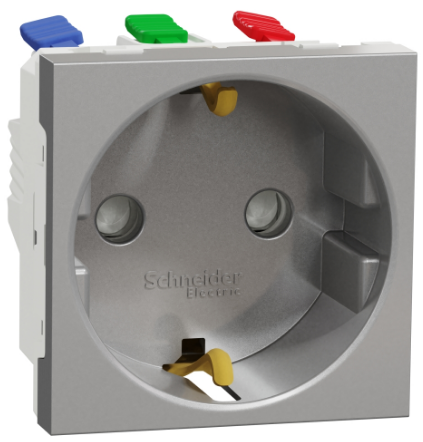 Розетка Unica NEW NU3035730 16A Schneider Electric алюміній