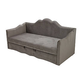 Дитячий диван-ліжко розкладний двоспальний MeBelle CHEVALIER 80х190 см м'який з матрацом, коричневий велюр