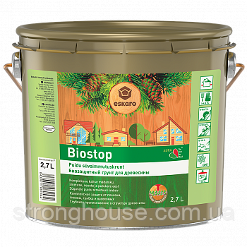 Eskaro Biostop 9 л Біозахисна ґрунтовка для деревини Ескаро Біостоп