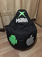 Кресло мешок груша sportkreslo Андроид с именем Mark 95*115см оксфорд черный