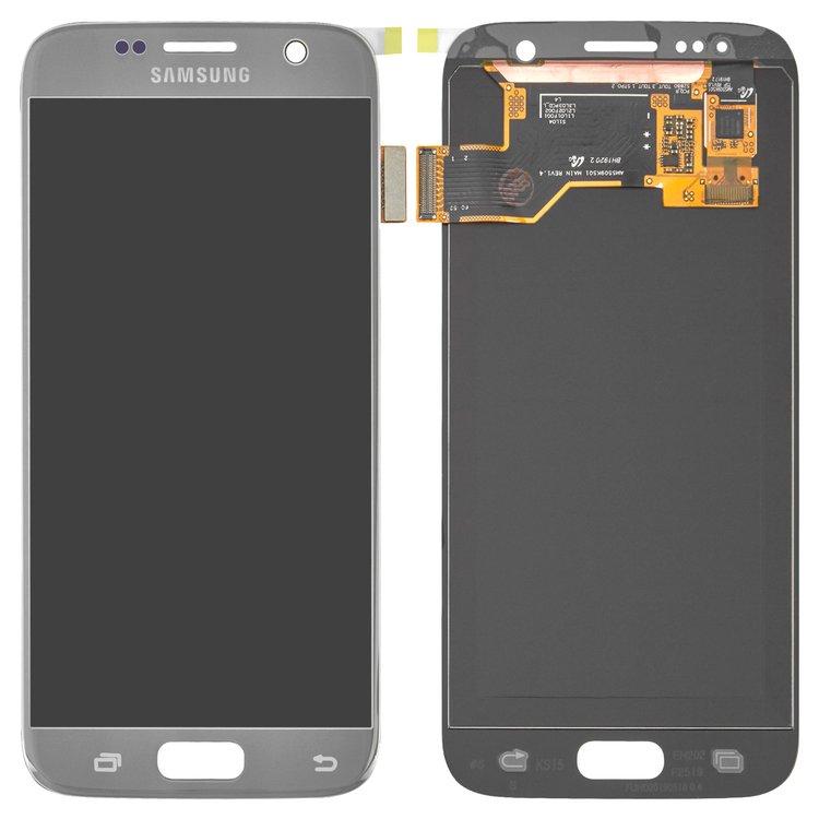 Дисплей для Samsung G930 Galaxy S7, сріблястий, із сенсорним екраном, Original, #GH97-1852, фото 1