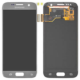 Дисплей для Samsung G930 Galaxy S7, сріблястий, із сенсорним екраном, Original, #GH97-1852