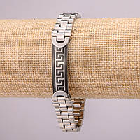 Металевий браслет з нержавіючої сталі на застібці s-12 мм L-21см, колір металу срібло купити біжутерію дешево оптом в інтернеті