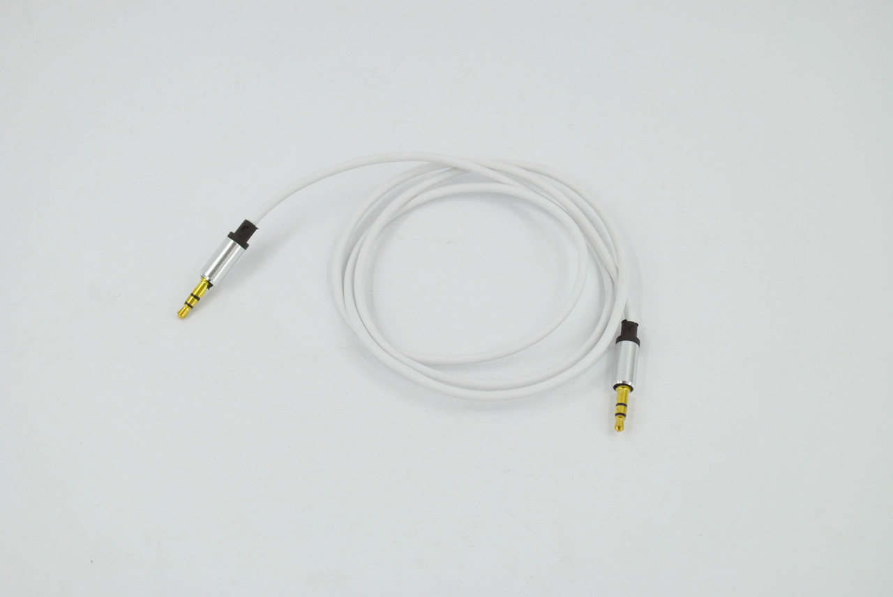 Аудіо кабель 3,5 mm/3,5 mm AUX 1m (круглий) White