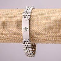 Металевий браслет з нержавіючої сталі на застібці s-12 мм L-21см, колір металу срібло купити біжутерію дешево оптом в інтернеті