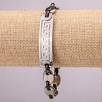 Металевий браслет з нержавіючої сталі на застібці s-12 мм L-21см, колір металу срібло купити біжутерію дешево оптом в інтернеті