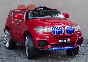 Дитячий електромобіль Джип M 2762 EBLRS-3, BMW X5 (mp4-монітор), колеса EVA, шкіряне сидіння, червоний лак