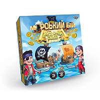 Настольная игра, "Морской бой, Pirates Gold" на украинском языке, в коробке 4х25х25 см