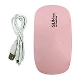 Уф лампа для гель-лаку SUN mini UV і LED, сушка для нігтів міні Рожева, фото 2