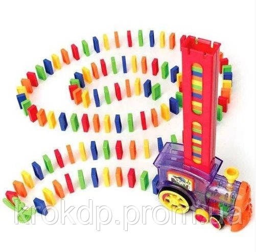 Розвиваюча іграшка паровозик доміно DOMINO Happy Truck 60 деталей / Поїзд доміно