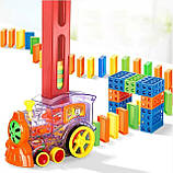 Набір іграшок поїзд доміно, DOMINO Happy Truck sciries COLORS 60 деталей | Розвиваюча іграшка, фото 6