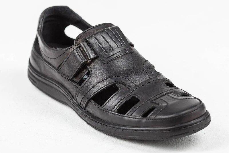 Чоловічі шкіряні літні туфлі Comfort  Leather black р. 40 41 42 43 44 45 46