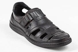 Чоловічі шкіряні літні туфлі Comfort  Leather black р. 40 41 42 43 44 45 46