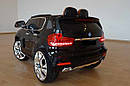 Дитячий електромобіль Джип M 2762 EBLRS-2, BMW X5 (mp4-монітор), колеса EVA, шкіряне сидіння, чорний лак, фото 3