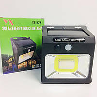 Настенный уличный светильник YX-628-COB, 1x18650, PIR+CDS, солнечная (100 шт/ящ)