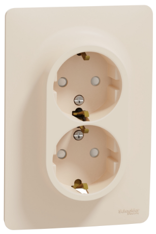 Розетка подвійна Unica NEW NU206744 16A Schneider Electric крем