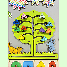 Розвиваюча дошка розмір 50*60 Бизиборд для дітей "Дерево" на 44 елементів!, фото 3