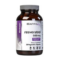 Ресвератрол 500 мг, Beautiful Ally, Bluebonnet Nutrition, Resveratrol 500 мд, 30 рослинних капсул