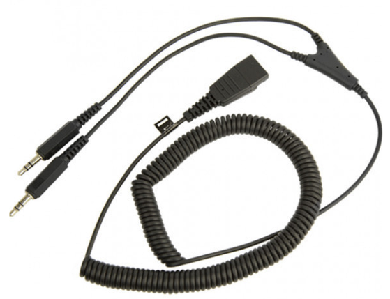 Переходник Jabra PC cord - QD to 2x3.5mm 2m витой, фото 1