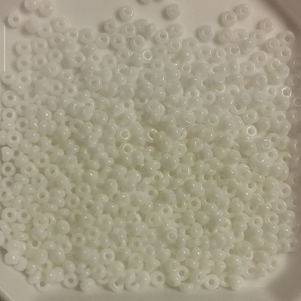 Бісер Ярна Корея розмір 10/0 колір 041 білий непрозорий 50г, фото 1