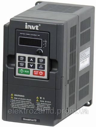 Частотний перетворювач INVT GD10-0R4G-S2  220В 2,5А 0,4кВт