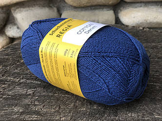 Однотонна носкова пряжа з бавовною REGIA Cotton, серії Denim