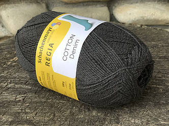 Однотонна носкова пряжа з бавовною REGIA Cotton, серії Denim