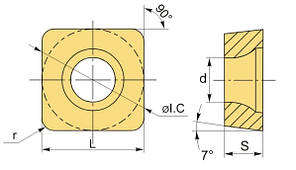 SCMT09T304-ОТМ OP1215 OKE (Нержавіюча сталь) Твердосплавна пластина, фото 3