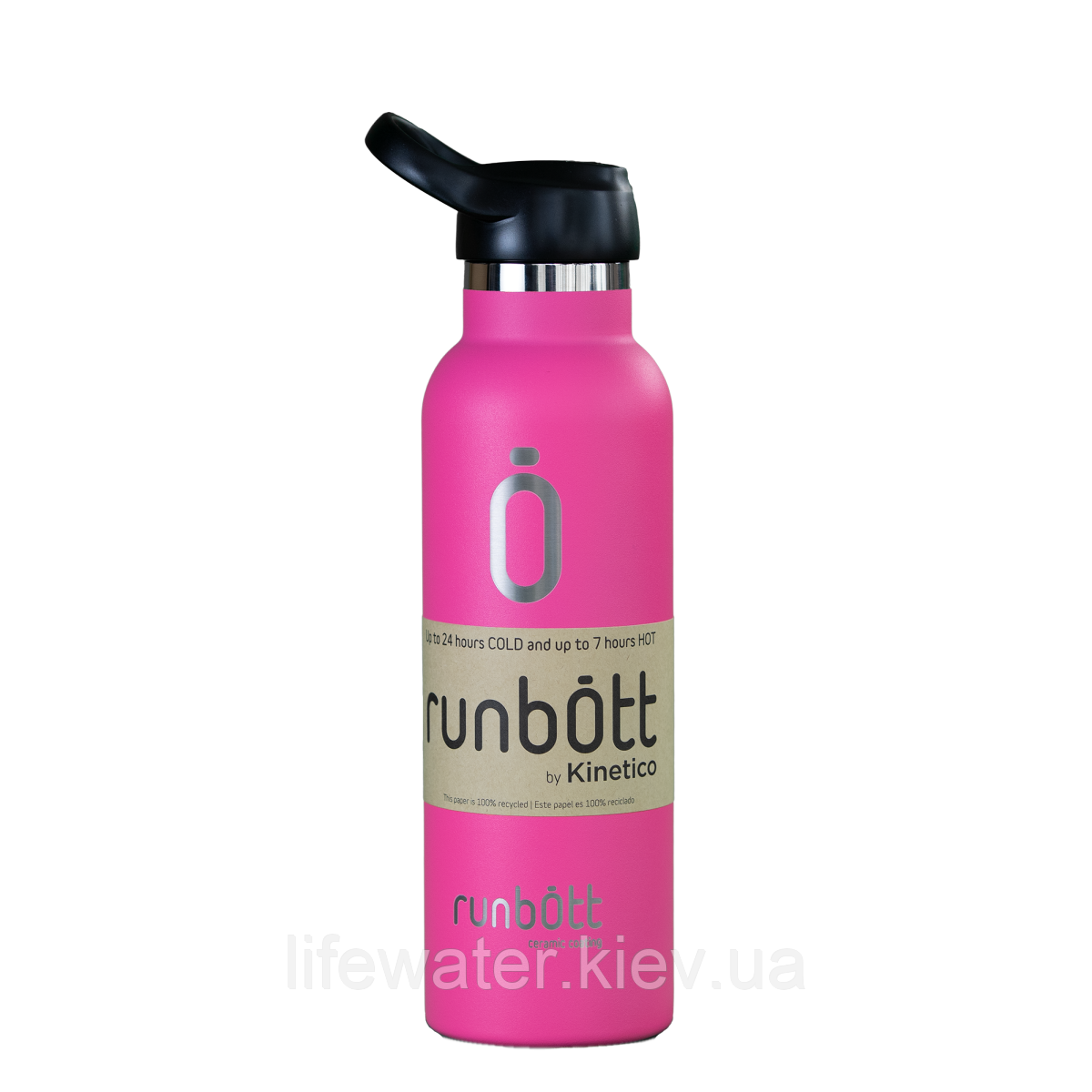 Пляшка для води KINETICO RUNBOTT 600 мл, фуксія з ковпачком