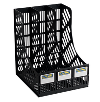 Лоток для паперів вертикальний 3 відділення збірний Buromax 6100 чорний