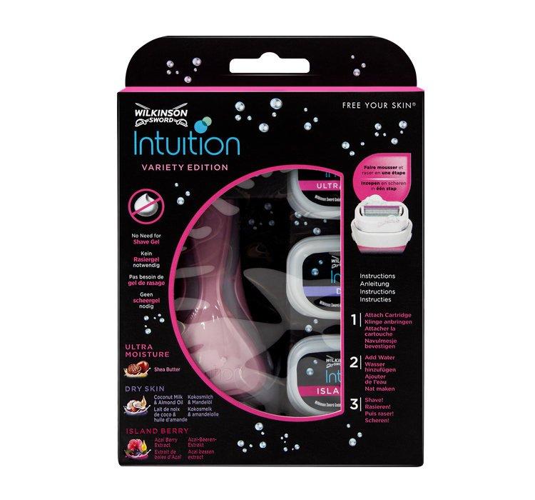 Бритвений набір жіночий Wilkinson INTUITION (1 станок + 3 карт)