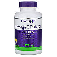 Natrol, Рыбий жир Омега-3 1000 мг, натуральный лимонный вкус, Omega 3 Fish Oil, 150 капсул