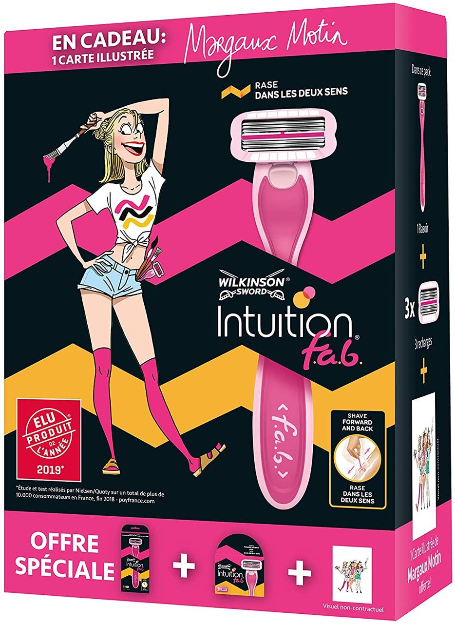 Бритвений набір жіночий Wilkinson Intuition FAB (1 станок з карт + 3 карт)