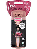 Жіночий станок для гоління Wilkinson Quattro For Woman Rosegold + дорожній футляр 01617, фото 3